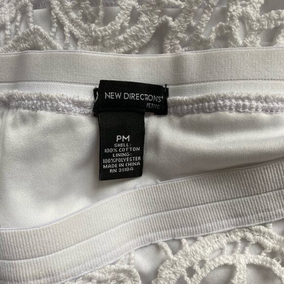 Vintage White Cotton Lined Crocheted Midi Skirt SZ PM Y2K Peasant Cottage‎ Boho - Picture 4 of 9